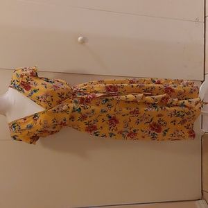 Long Floral Yellow Maxi Dress